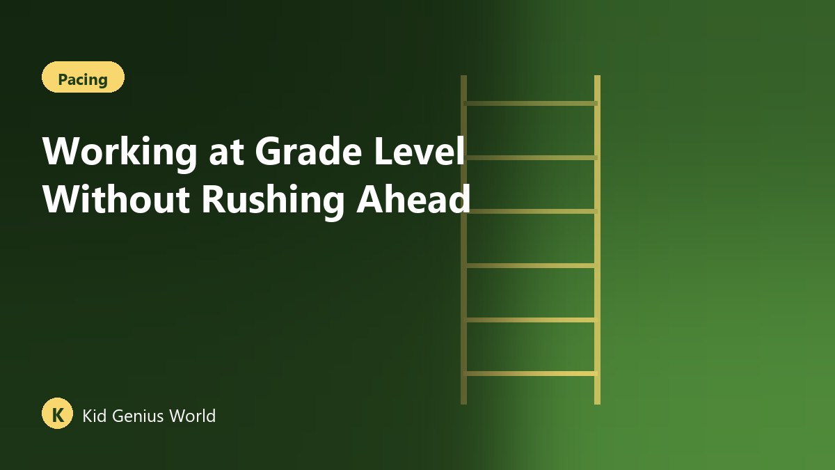 Working at Grade Level Without Rushing Ahead